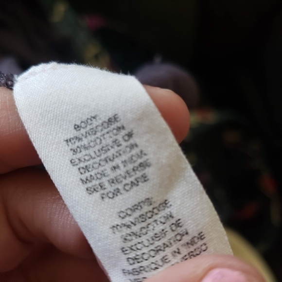 Free People XS Dark Purple Striped Embellished Sleeveless Blouse Button Beading - Picture 8 of 9